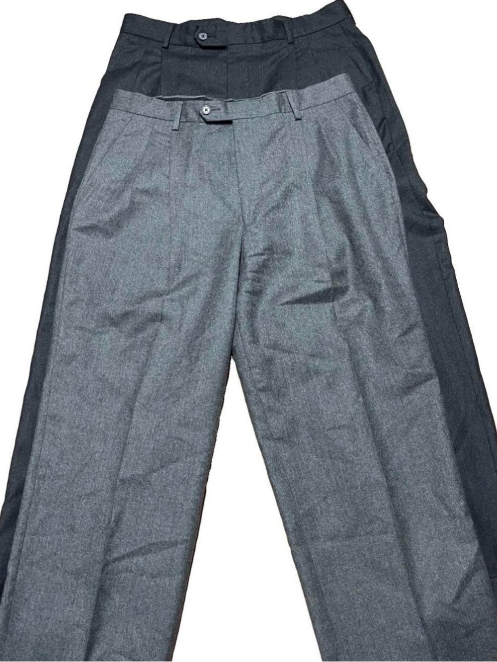 2 Bachrach Men’s Pants 33x30 Black Gray Wool Cashmere Made in Italy Pleated Cuff